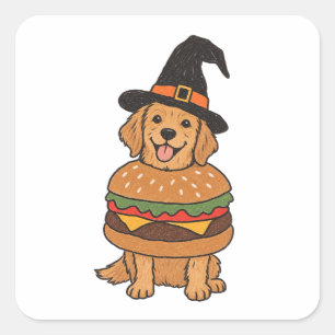 Mijn hond is een heks Halloween kostuum hond moede Vierkante Sticker