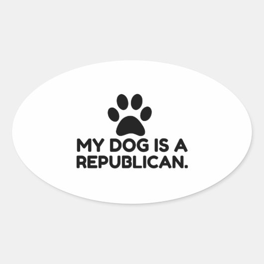 Mijn hond is een republikein ovale sticker (Voorkant)