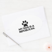 Mijn hond is een republikein ovale sticker (Envelop)