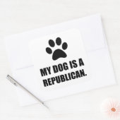 Mijn hond is een republikeins grappig politiek vierkante sticker (Envelop)