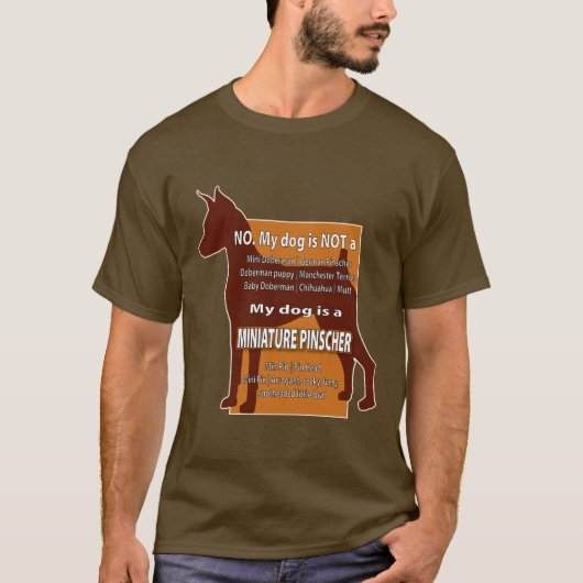 Mijn hond is GEEN Mini Dobie! T-shirt (Voorkant)