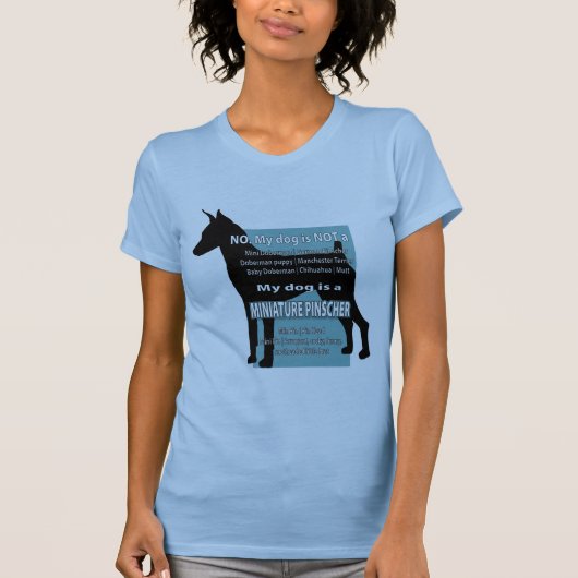 Mijn hond is GEEN Mini Dobie! T-shirt (Voorkant)