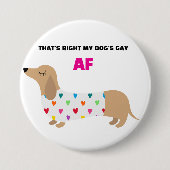 MIJN HOND IS HOMO RONDE BUTTON 7,6 CM (Voorkant)