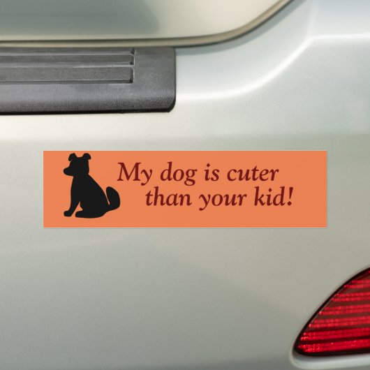 "Mijn hond is knuffel dan je kind" Bumpersticker (Op auto)