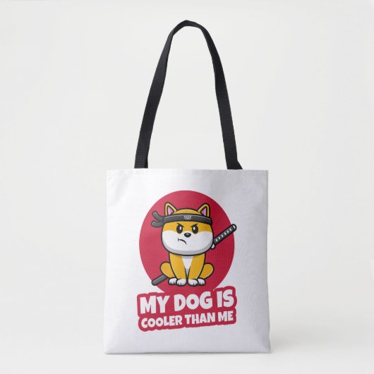 Mijn hond is koeler dan ik Funny Ninja Tote Bag (Voorkant)