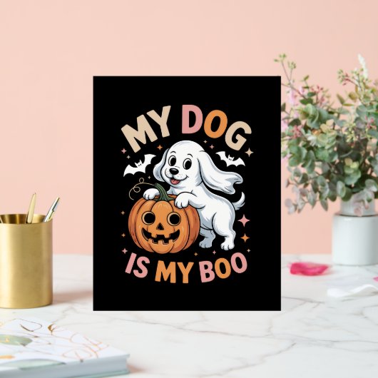 Mijn hond is mijn boek grappig Halloween Acryl Bord (Huwelijk)