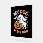 Mijn hond is mijn boek grappig Halloween Acryl Bord (Hoek)