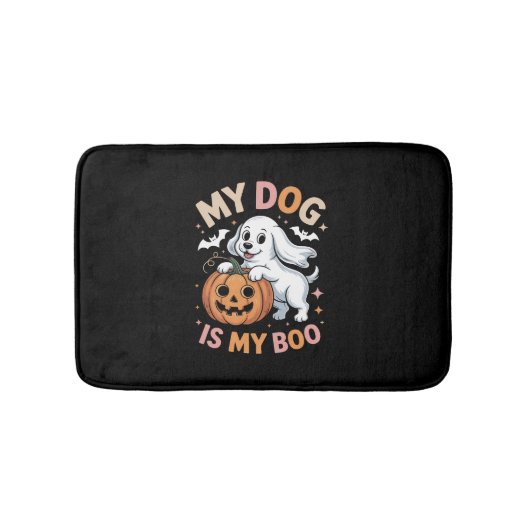 Mijn hond is mijn boek grappig Halloween Badmat (Voorkant)