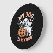 Mijn hond is mijn boek grappig Halloween Grote Klok (Hoek)