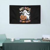 Mijn hond is mijn boek grappig Halloween Spandoek (Beurs)