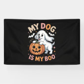 Mijn hond is mijn boek grappig Halloween Spandoek (Horizontaal)
