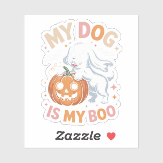 Mijn hond is mijn boek grappig Halloween Sticker (Vel)
