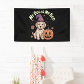 Mijn hond is mijn boek Halloween Spandoek (Insitu)