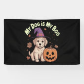 Mijn hond is mijn boek Halloween Spandoek (Horizontaal)