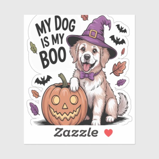 Mijn hond is mijn boek Halloween Sticker (Vel)
