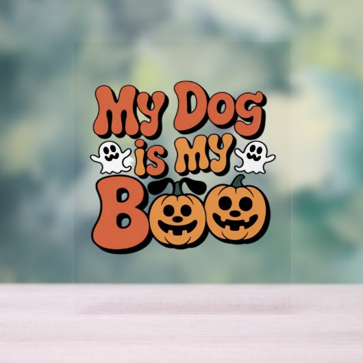 Mijn hond is mijn boek, leraar, grappige hondenlie acryl bord (Neutraal)