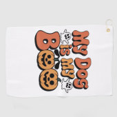 Mijn hond is mijn boek, leraar, grappige hondenlie golfhanddoek (Horizontaal)