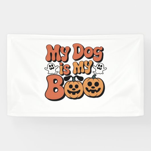 Mijn hond is mijn boek, leraar, grappige hondenlie spandoek (Horizontaal)