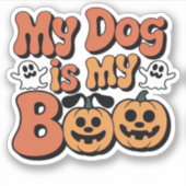 Mijn hond is mijn boek, leraar, grappige hondenlie sticker (Voorkant)