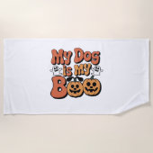 Mijn hond is mijn boek, leraar, grappige hondenlie strandlaken (Voorkant)