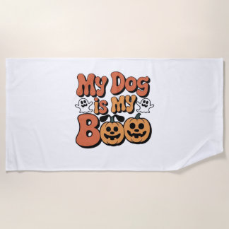 Mijn hond is mijn boek, leraar, grappige hondenlie strandlaken