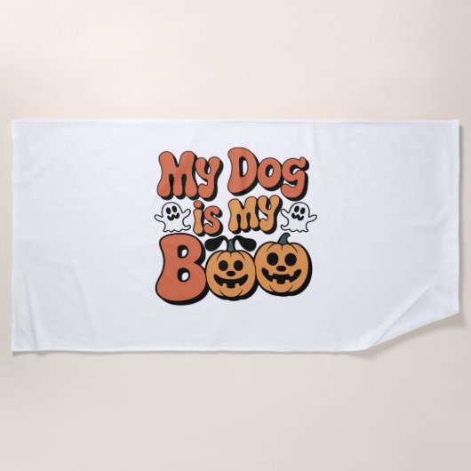 Mijn hond is mijn boek, leraar, grappige hondenlie strandlaken (Voorkant)