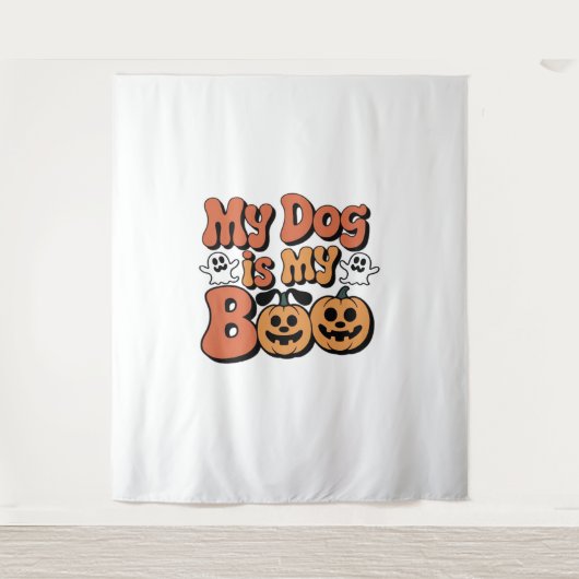 Mijn hond is mijn boek, leraar, grappige hondenlie wandkleed (Voorkant)