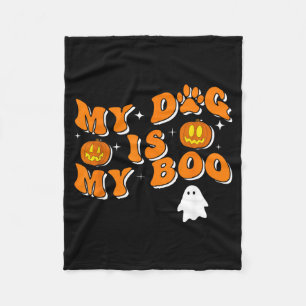 Mijn hond is mijn Boo Groovy spookhond Halloween g Fleece Deken