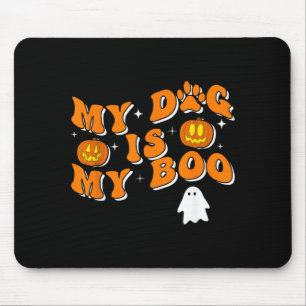Mijn hond is mijn Boo Groovy spookhond Halloween g Muismat