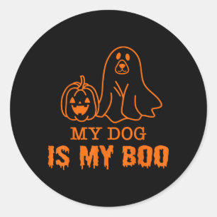 Mijn hond is mijn Boo Halloween voor hondenliefheb Ronde Sticker