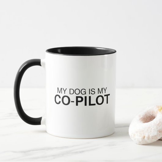 Mijn hond is mijn copiloot Funnie hond vader mok (Met donut)