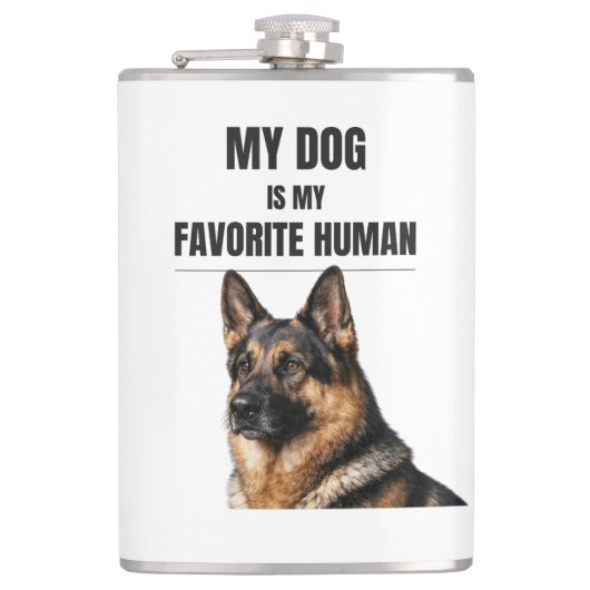 Mijn Hond Is Mijn Favoriete Mens Heupfles (Voorkant)