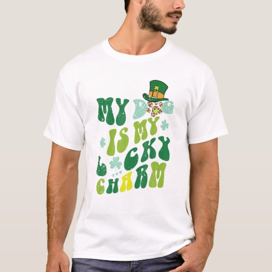 Mijn hond is mijn gelukscharme St Patrick's Day Sh T-shirt (Voorkant)