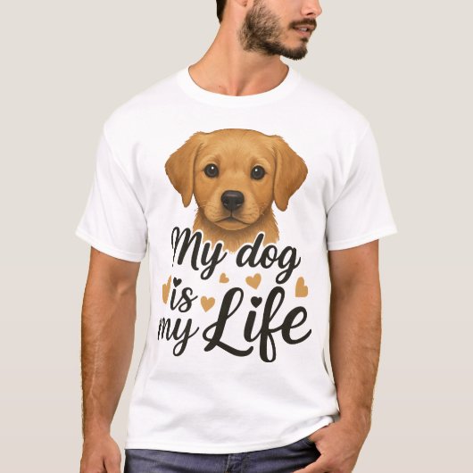 Mijn hond is mijn leven t-shirt (Voorkant)