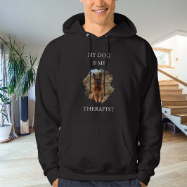 Mijn hond is mijn therapeut foto zwart hoodie