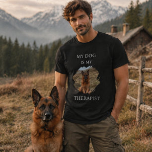 Mijn hond is mijn therapeut foto zwart t-shirt