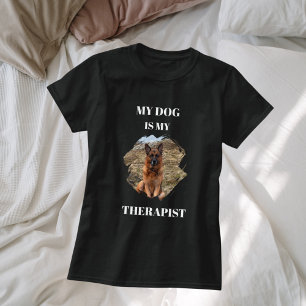 Mijn hond is mijn therapeut foto zwart t-shirt