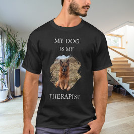 Mijn hond is mijn therapeut foto zwart t-shirt