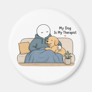 Mijn hond is mijn therapeut Grappige hondliefhebbe Magneet