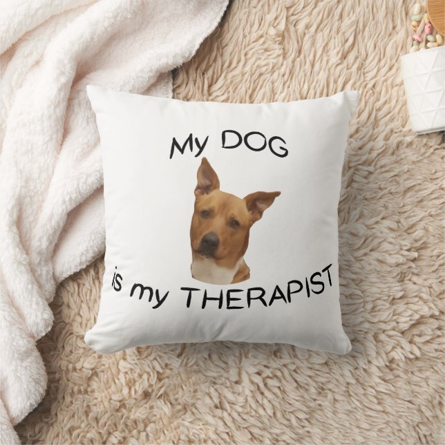 Mijn hond is mijn therapeut kussensloop kussen (Deken)