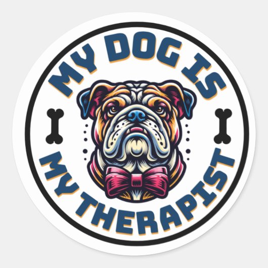"Mijn hond is mijn therapeut" - omdat liefde geen  Ronde Sticker (Voorkant)