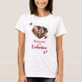 Mijn hond is mijn Valentijn aangepaste hart huisdi T-shirt (Voorkant)