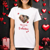 Mijn hond is mijn Valentijn aangepaste hart huisdi T-shirt