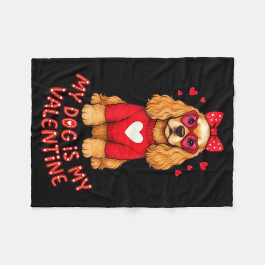 Mijn hond is mijn Valentijn Amerikaanse Er Spaniel Fleece Deken (Voorkant (Horizontaal))