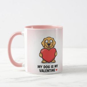 Mijn hond is mijn Valentijn Grappige huisdierliefh Mok