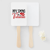 Mijn hond is mijn Valentijn. Handwaaier (Voorkant en achterkant)