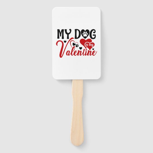 Mijn hond is mijn Valentijn. Handwaaier (Voorkant)