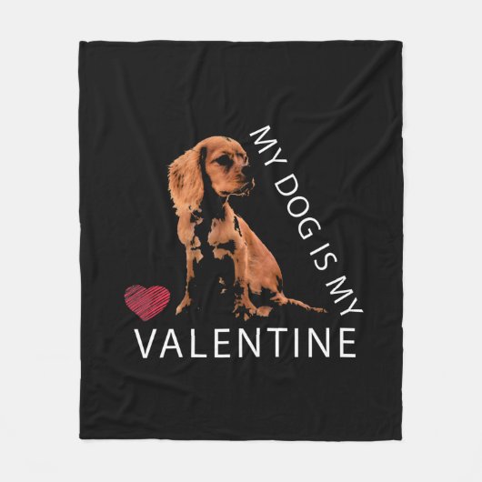 Mijn hond is mijn Valentijn Heart Valentijn Dag Fleece Deken (Voorkant)