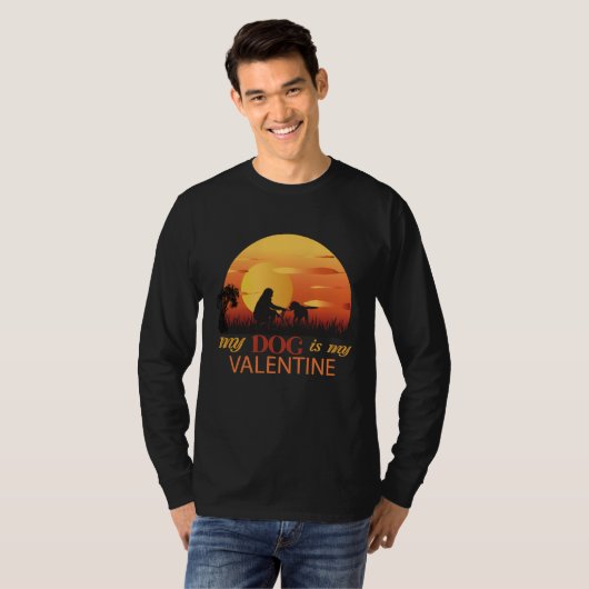mijn hond is mijn valentijn, hond is mijn valentij t-shirt (Voorkant volledig)