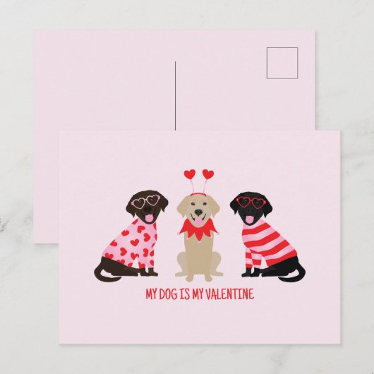 Mijn hond is mijn Valentijn Labrador Retriever Dog Briefkaart (Voorkant / Achterkant)